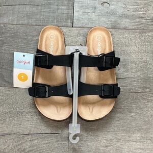 Cat & Jack Black and Tan Kids Sandals